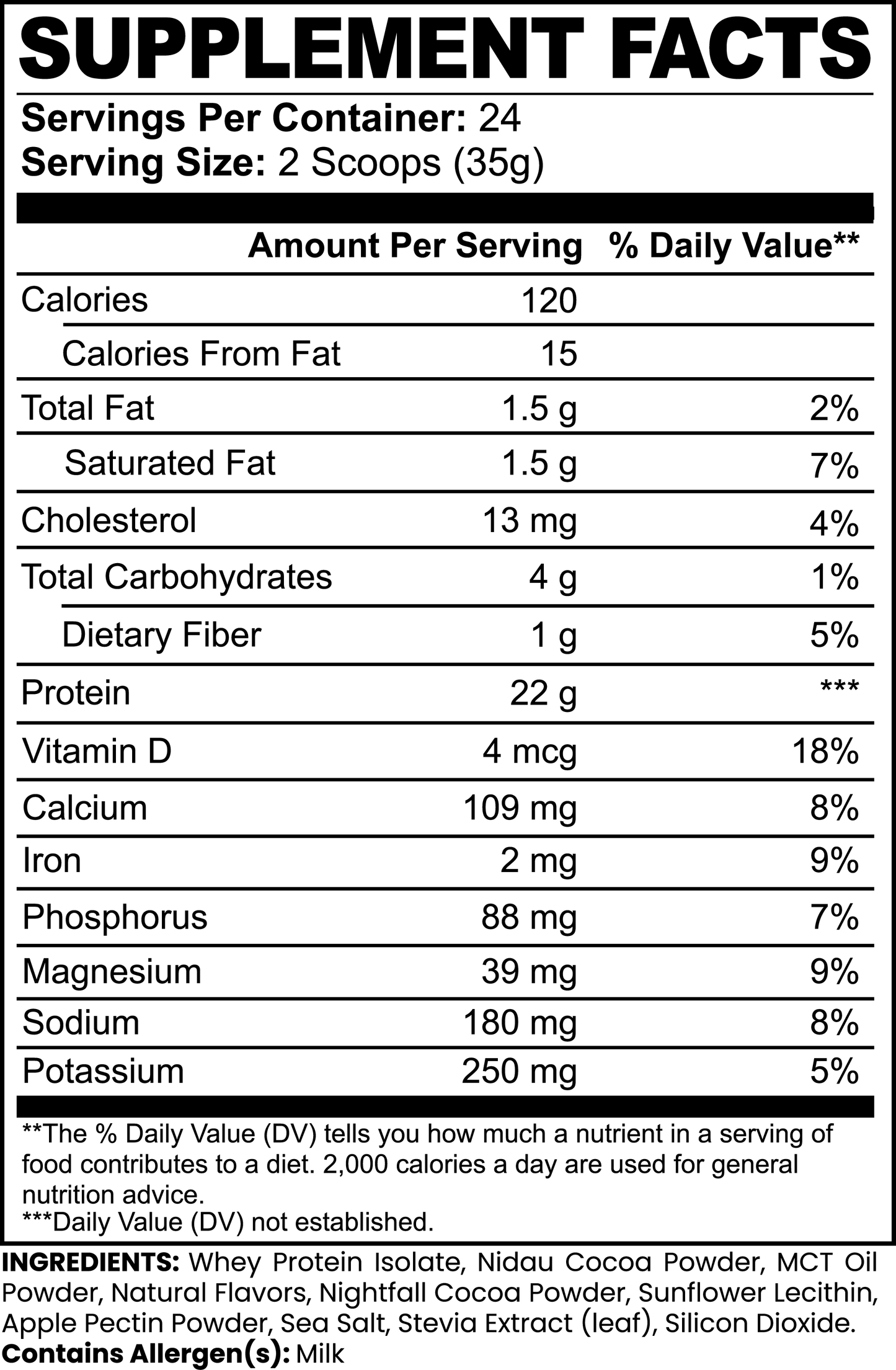 100% Whey Protein Isolate (Bull-Market Brownie)